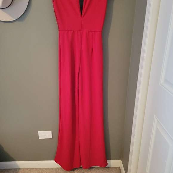 Fashion Nova New Lovely Lace Jumpsuit Red Size M - Picture 5 of 13